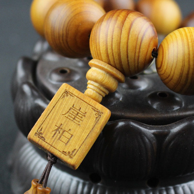 Cliff Cypress Wood Buddha Bracelet
