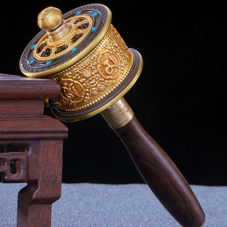 2024 New Brass Tibetan Prayer Wheel - Rudraksha Mala Jewelry