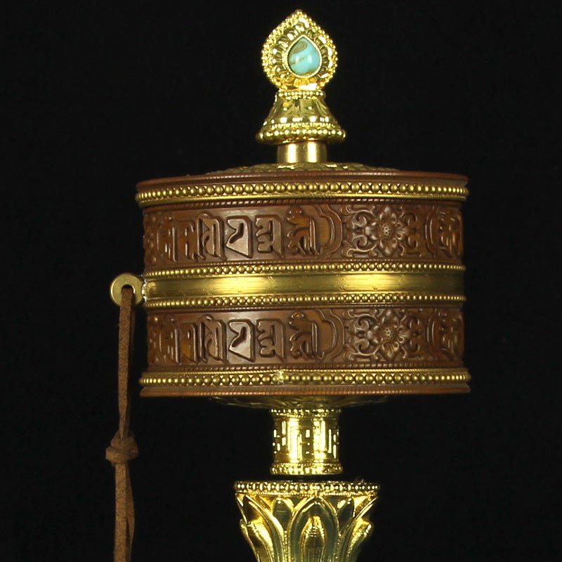 2024 New Copper Om Mani Prayer Wheel - Rudraksha Mala Jewelry