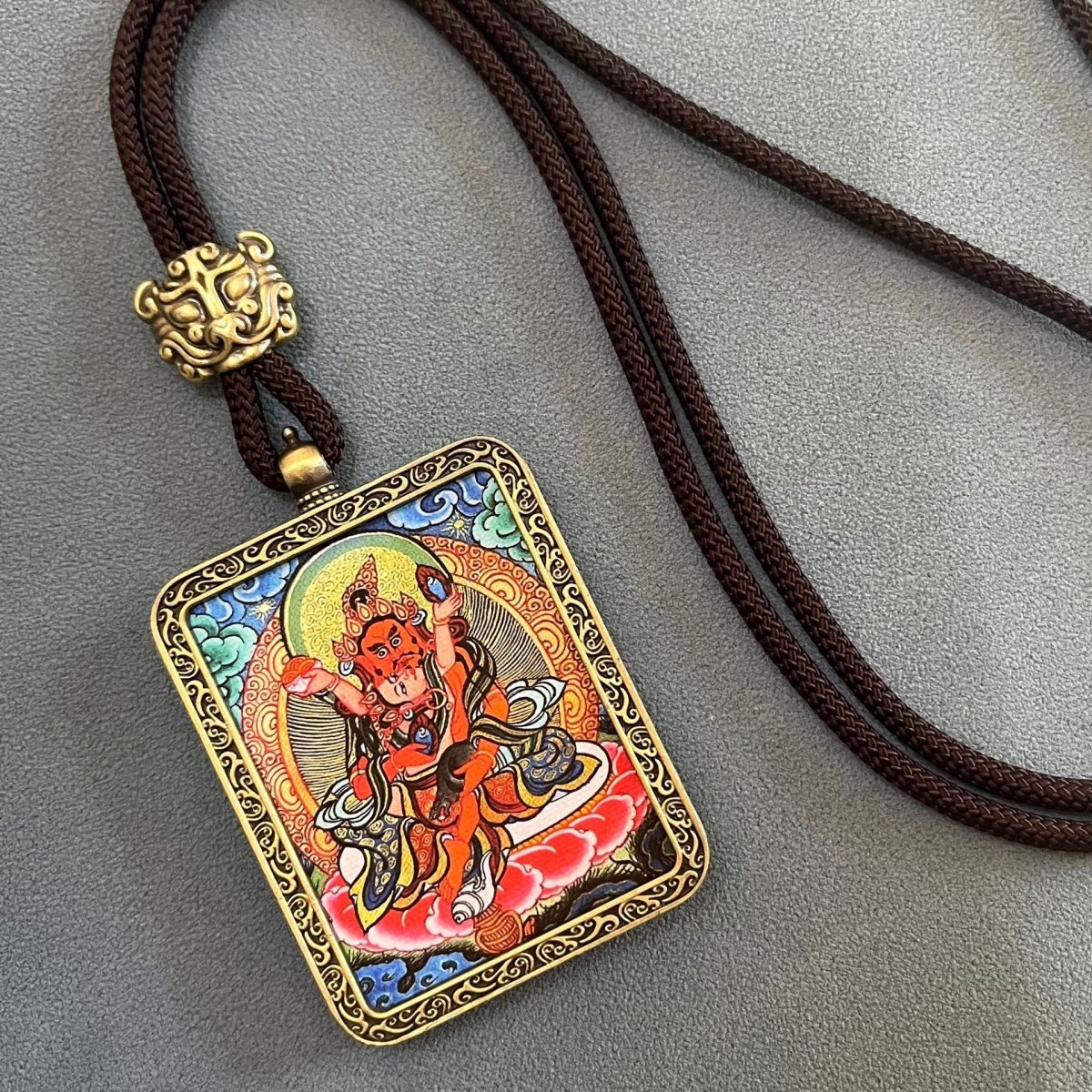 2024 New Hand Drawn Thangka Mahakala Pendant - Rudraksha Mala Jewelry