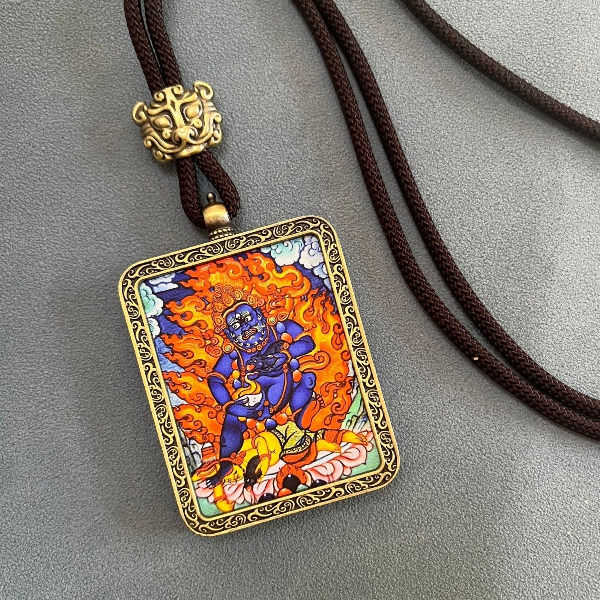 2024 New Hand Drawn Thangka Mahakala Pendant - Rudraksha Mala Jewelry