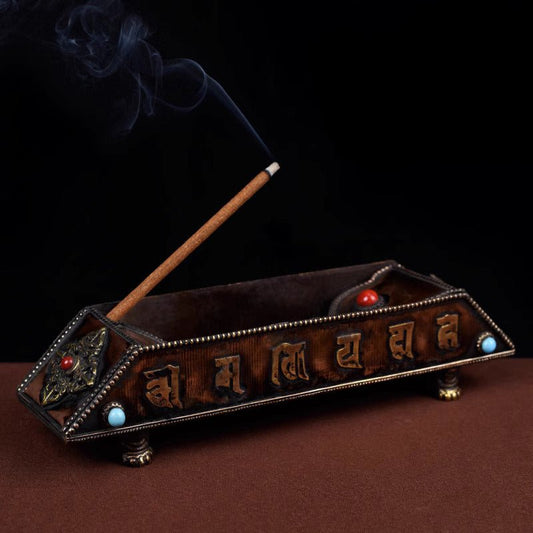 2024 New Nepal Om Mani Dorjee Copper Incense Burner - Rudraksha Mala Jewelry