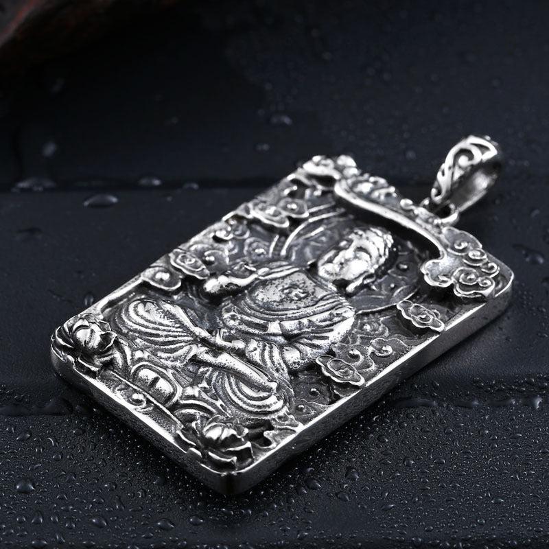 2024 New Stainless Steel Buddha Amulet Necklace - Rudraksha Mala Jewelry