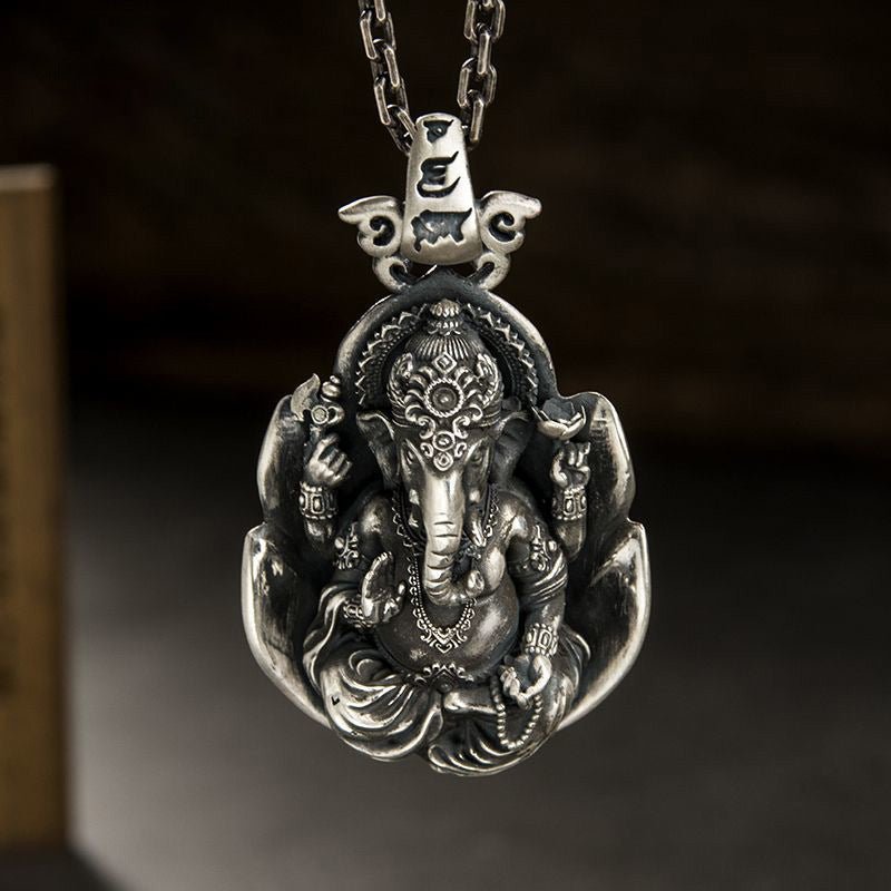 2024 New Stainless Steel Ganesha Pendant - Rudraksha Mala Jewelry