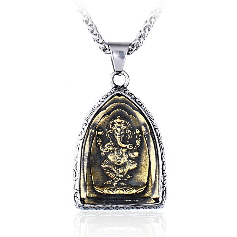 2024 New Stainless Steel Mens Buddha Necklace - Rudraksha Mala Jewelry