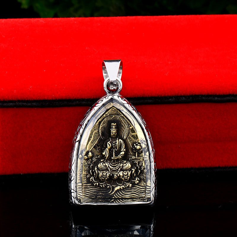 2024 New Stainless Steel Mens Buddha Necklace - Rudraksha Mala Jewelry