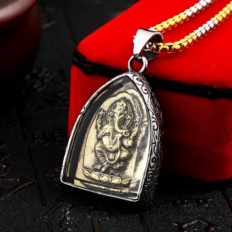 Stainless Steel Men's Buddha Necklace