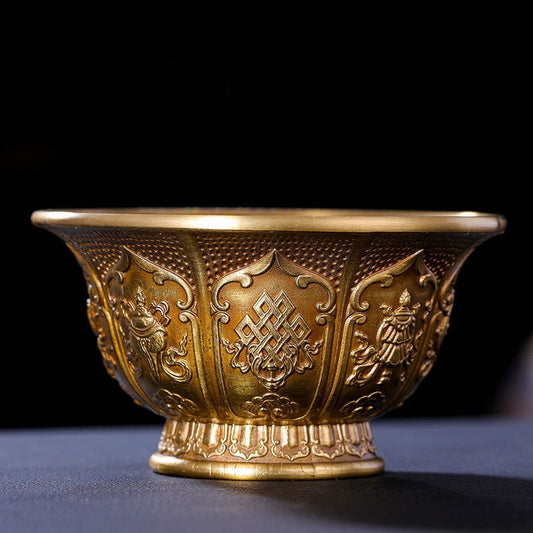 2024 New Tibetan Handmade Full Brass Offering Bowls - Rudraksha Mala Jewelry