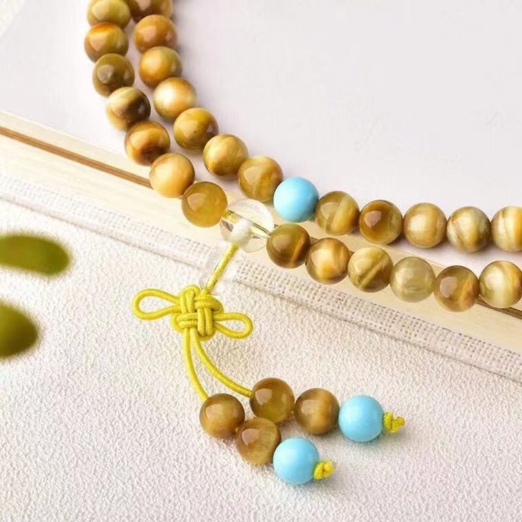 2024 New Tigers Eye Mala Beads - Rudraksha Mala Jewelry