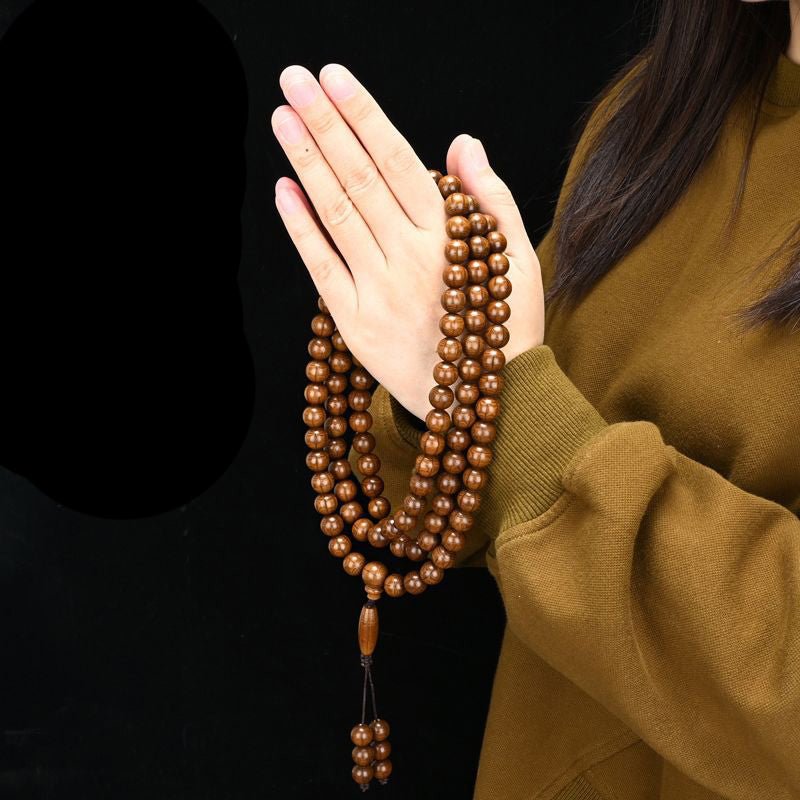 Abelia Biflora Buddhist Prayer Beads Necklace - Rudraksha Mala Jewelry