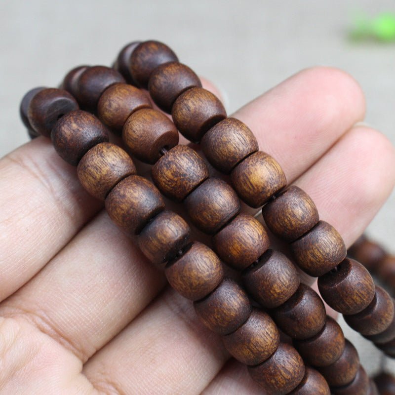Black Eaglewood 108 Buddha Beads Necklace - Rudraksha Mala Jewelry