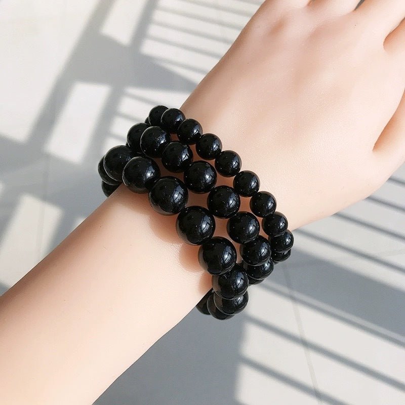 Black Tourmaline Bracelet - Rudraksha Mala Jewelry