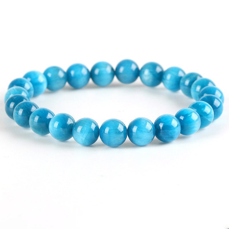 Blue Apatite Bracelet - Rudraksha Mala Jewelry