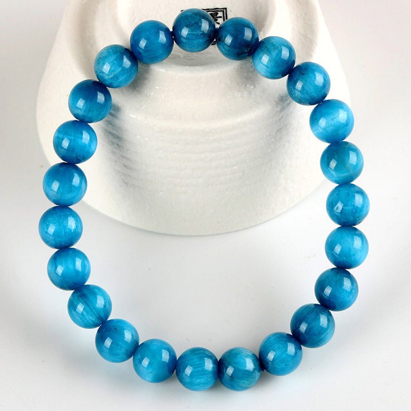 Blue Apatite Bracelet - Rudraksha Mala Jewelry