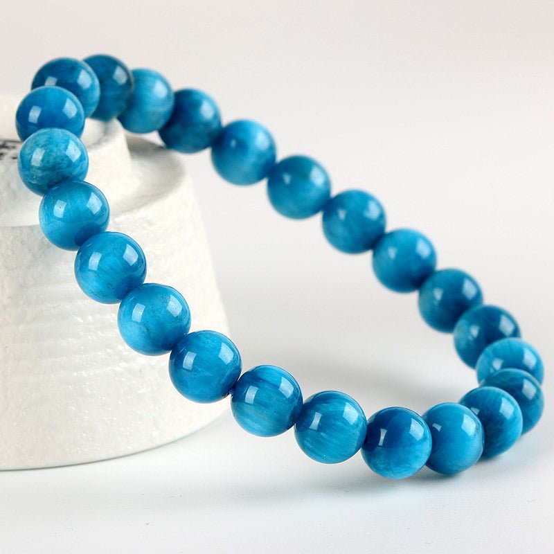 Blue Apatite Bracelet - Rudraksha Mala Jewelry