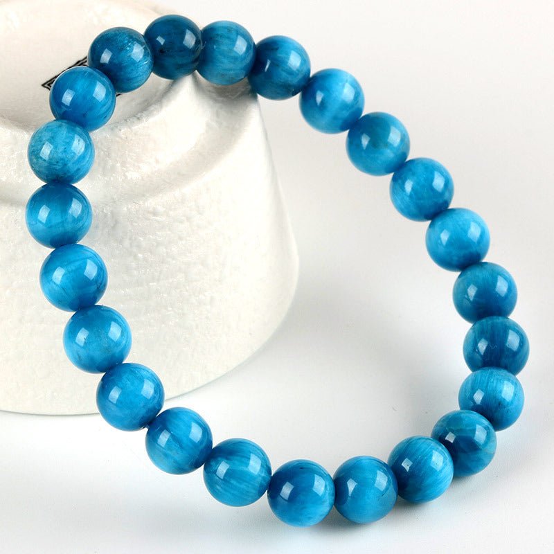 Blue Apatite Bracelet - Rudraksha Mala Jewelry