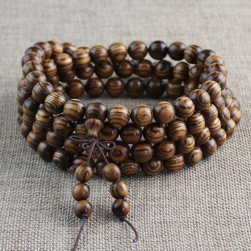 Brazilian Trunk Buddhist Mala Necklace - Rudraksha Mala Jewelry