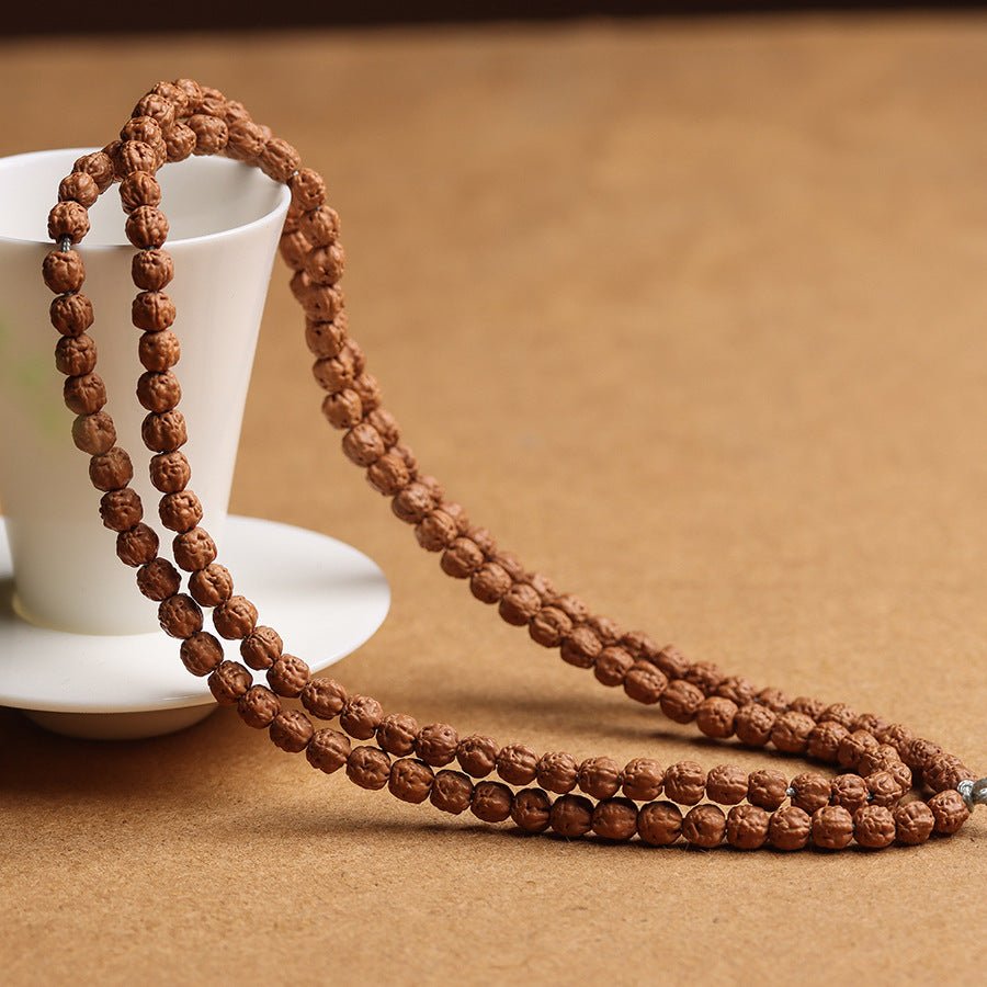 Buddha Palm Meditation Beads Mala - Rudraksha