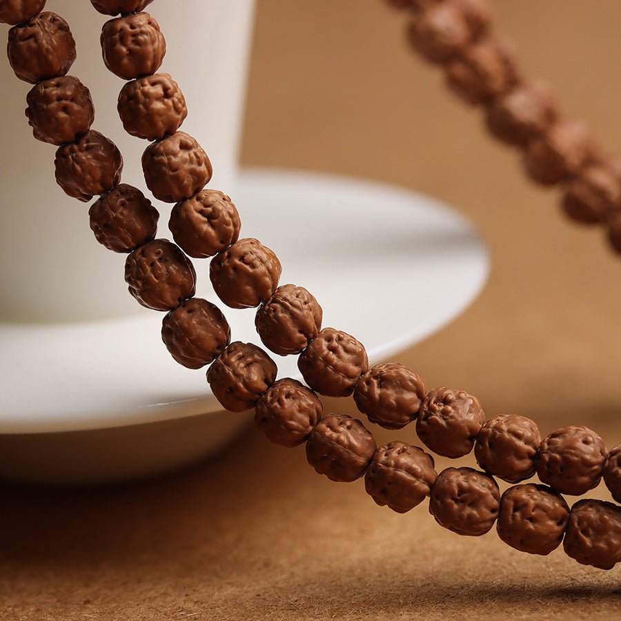Buddha Palm Meditation Beads Mala - Rudraksha