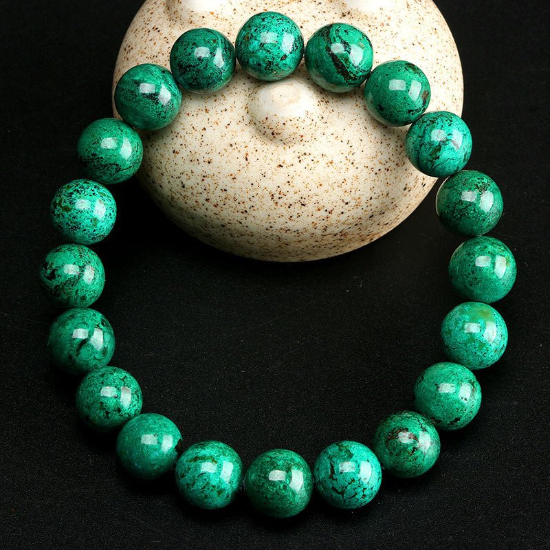 Chrysocolla Bracelet - Rudraksha Mala Jewelry