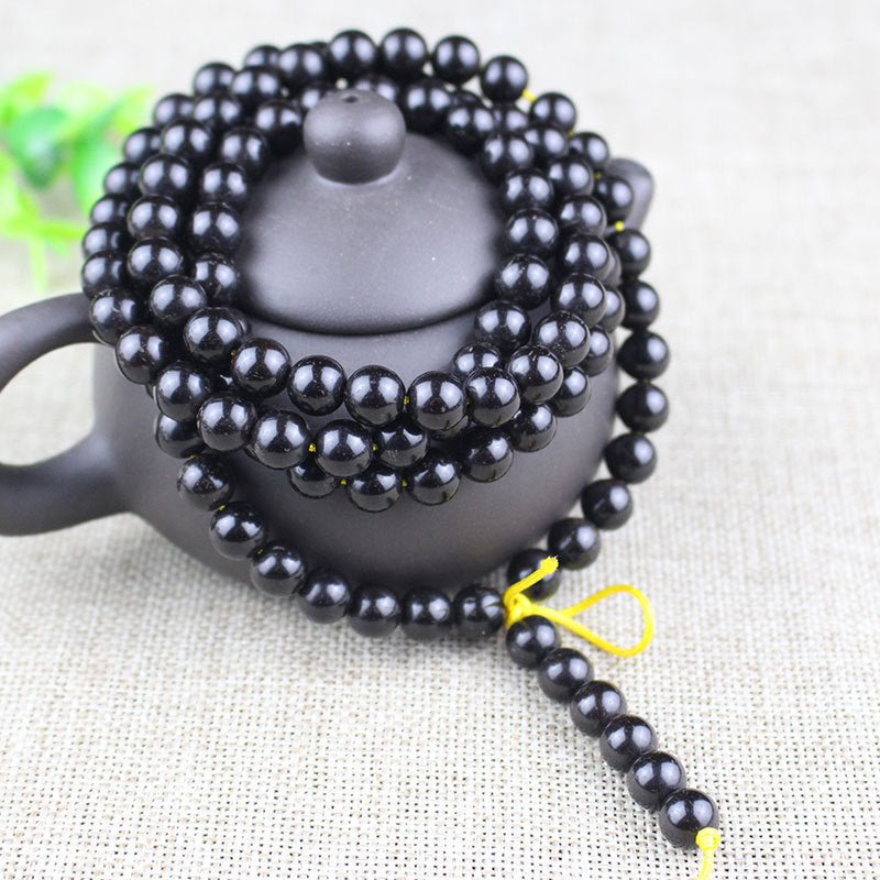 Coconut Shell Buddhist Prayer Beads Necklace - Rudraksha Mala Jewelry