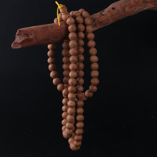Dark Brown Old Nepal 108 Buddha Beads Bracelet - Rudraksha Mala Jewelry