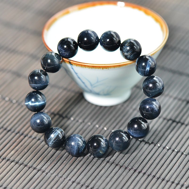 Favorite Level Blue Tiger Eye Bracelet - Rudraksha Mala Jewelry