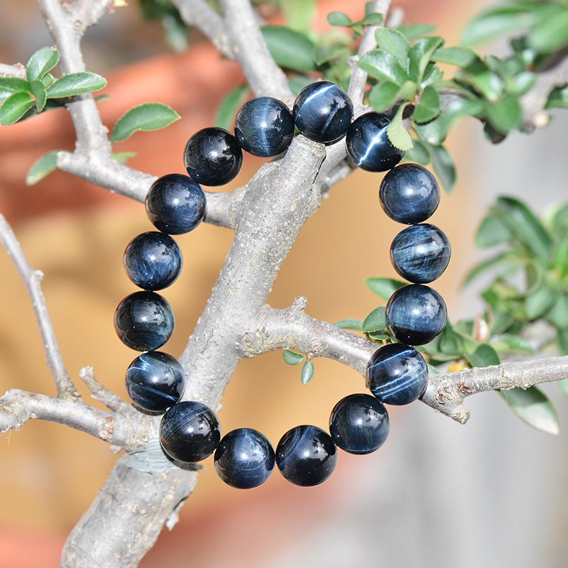 Favorite Level Blue Tiger Eye Bracelet - Rudraksha Mala Jewelry