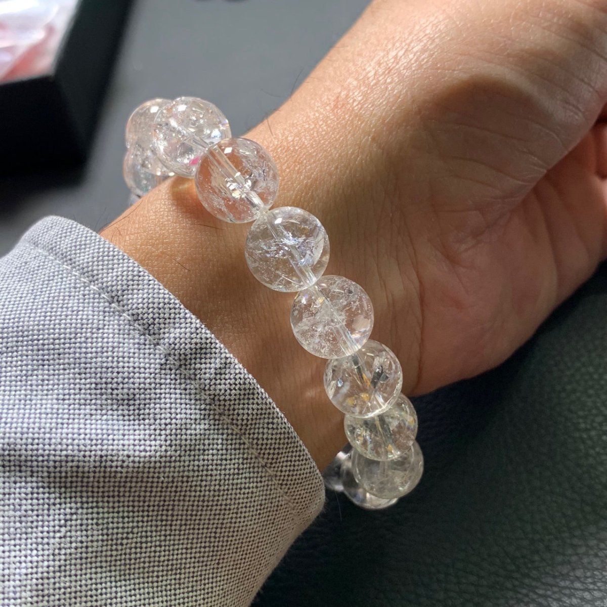 Favorite Level Clear Azeztulite Bracelet - Rudraksha Mala Jewelry