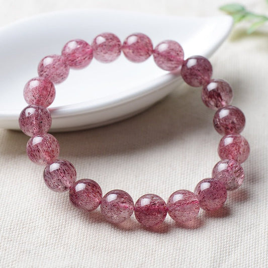 Favorite Level Natural Rose Quartz Bracelet - Rudraksha Mala Jewelry