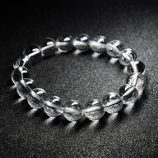 Favorite Level White Crystal Bracelet - Rudraksha Mala Jewelry