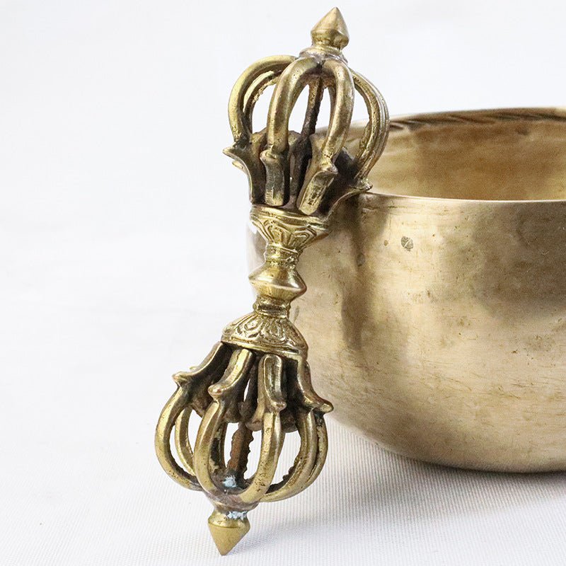 Full Brass Nine Pronged Vajra - Rudraksha Mala Jewelry