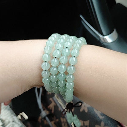 Genuine Jade Mala Bracelet - Rudraksha Mala Jewelry