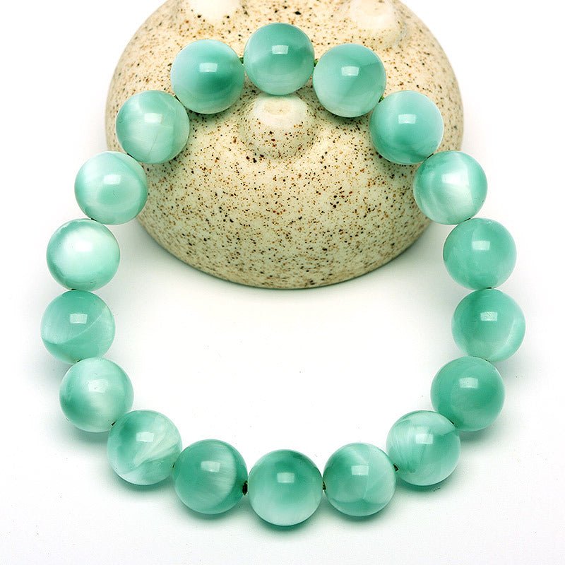 Green Calcite Bracelet - Rudraksha Mala Jewelry