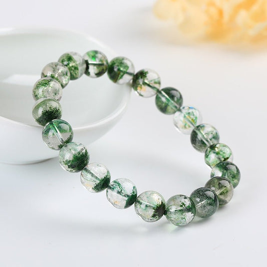 Green Phantom Quartz Bracelet - Rudraksha Mala Jewelry