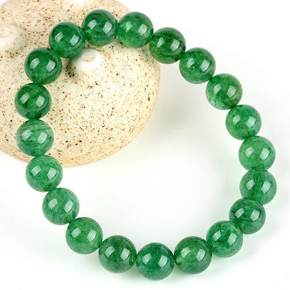 Green Strawberry Quartz Bracelet - Rudraksha Mala Jewelry