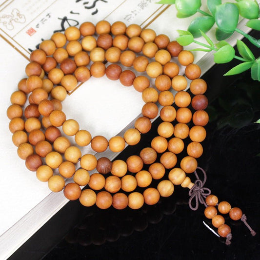 Indonesia Sandalwood Meditation Beads 108 - Rudraksha Mala Jewelry