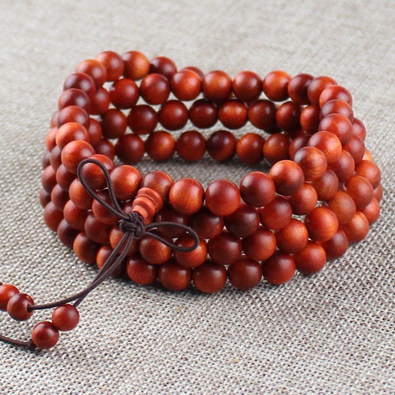Indonesian Agathis Alba Buddha Beads Bracelet - Rudraksha Mala Jewelry