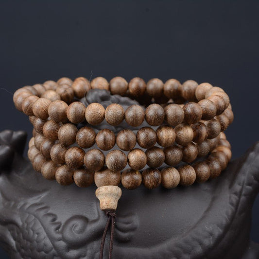 Kalimantan Sandalwood Mala Beads Bracelet - Rudraksha Mala Jewelry