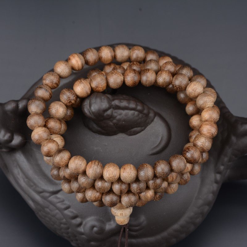 Kalimantan Sandalwood Mala Beads Bracelet - Rudraksha Mala Jewelry