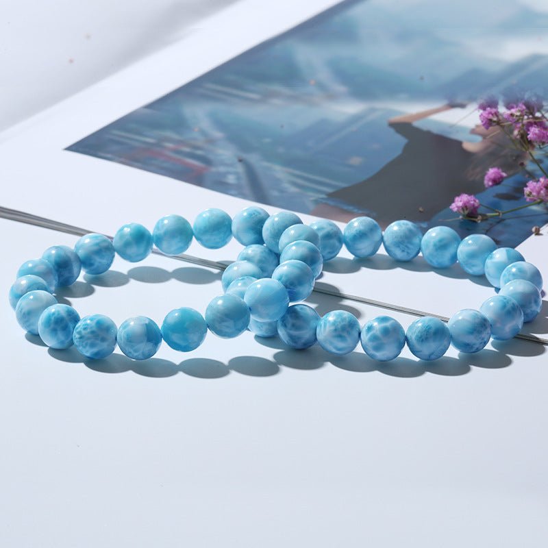 Larimar Bracelet - Rudraksha Mala Jewelry