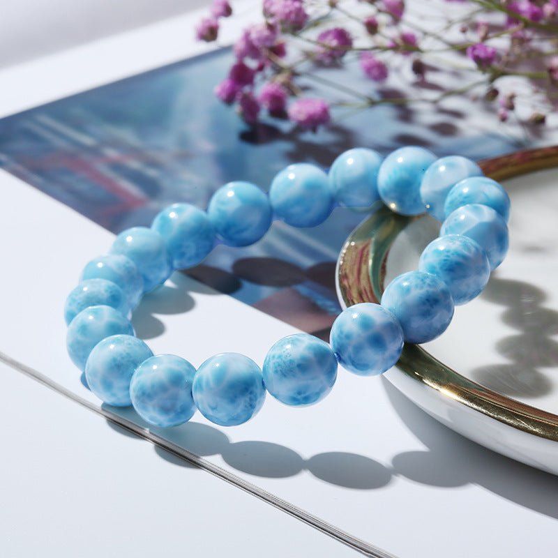 Larimar Bracelet - Rudraksha Mala Jewelry