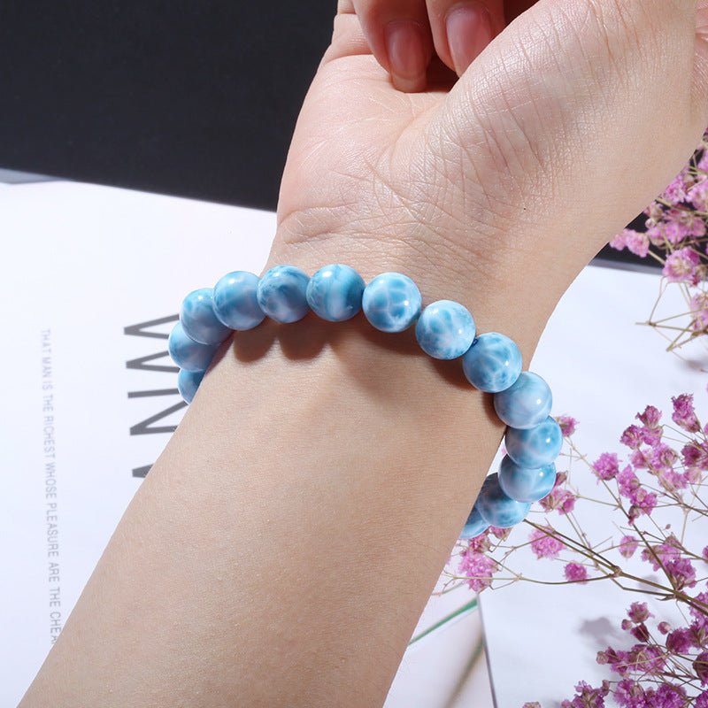 Larimar Bracelet - Rudraksha Mala Jewelry