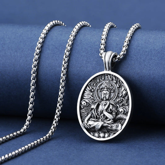 Mens Buddha Necklace - Rudraksha Mala Jewelry