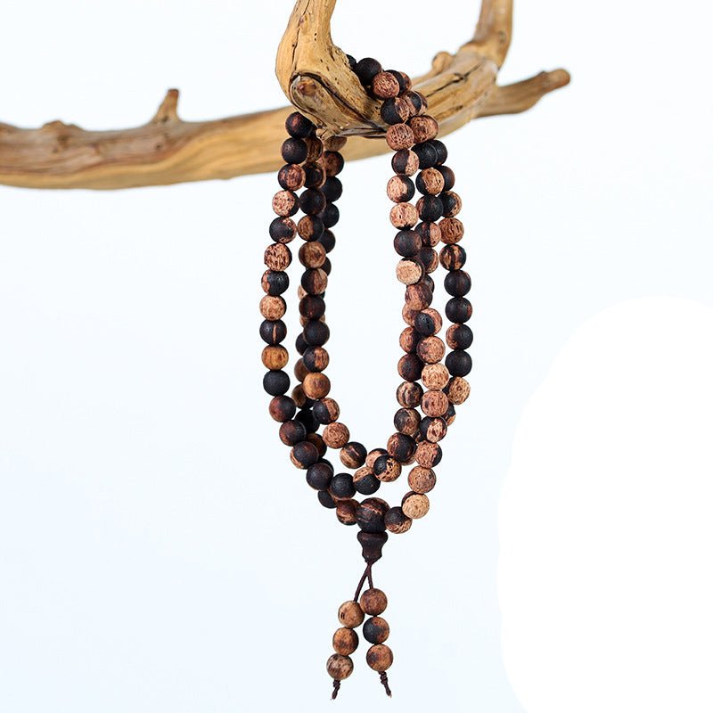 Myanmar Rosewood Heart Wood 108 Buddha Beads - Rudraksha Mala Jewelry