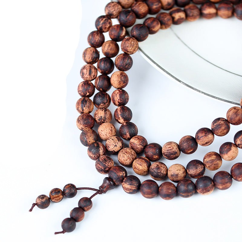 Myanmar Rosewood Heart Wood 108 Buddha Beads - Rudraksha Mala Jewelry