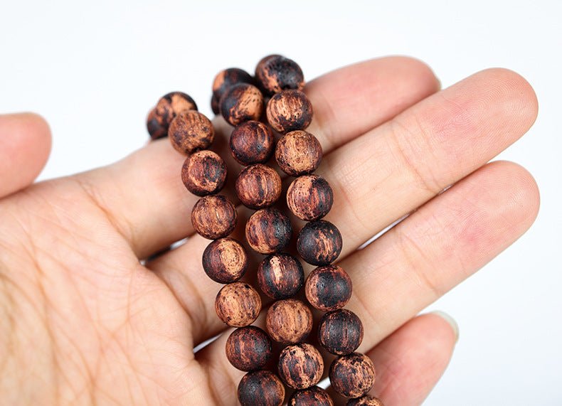 Myanmar Rosewood Heart Wood 108 Buddha Beads - Rudraksha Mala Jewelry