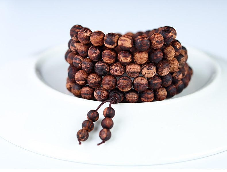 Myanmar Rosewood Heart Wood 108 Buddha Beads - Rudraksha Mala Jewelry