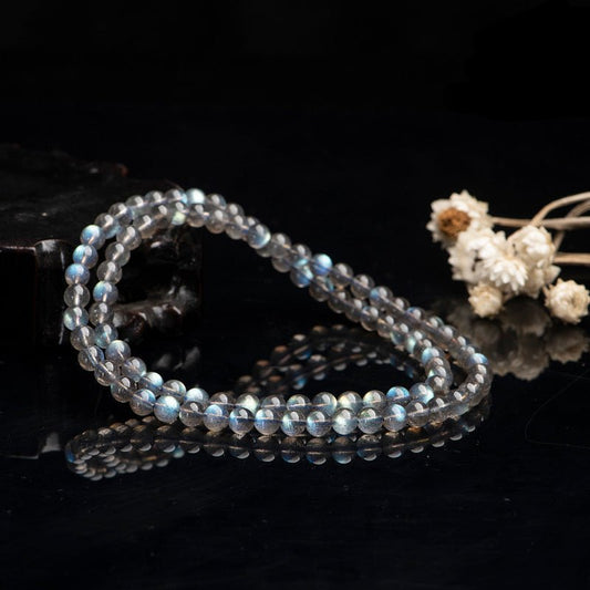 Natural Brazil Labradorite Mala Beads - Rudraksha Mala Jewelry