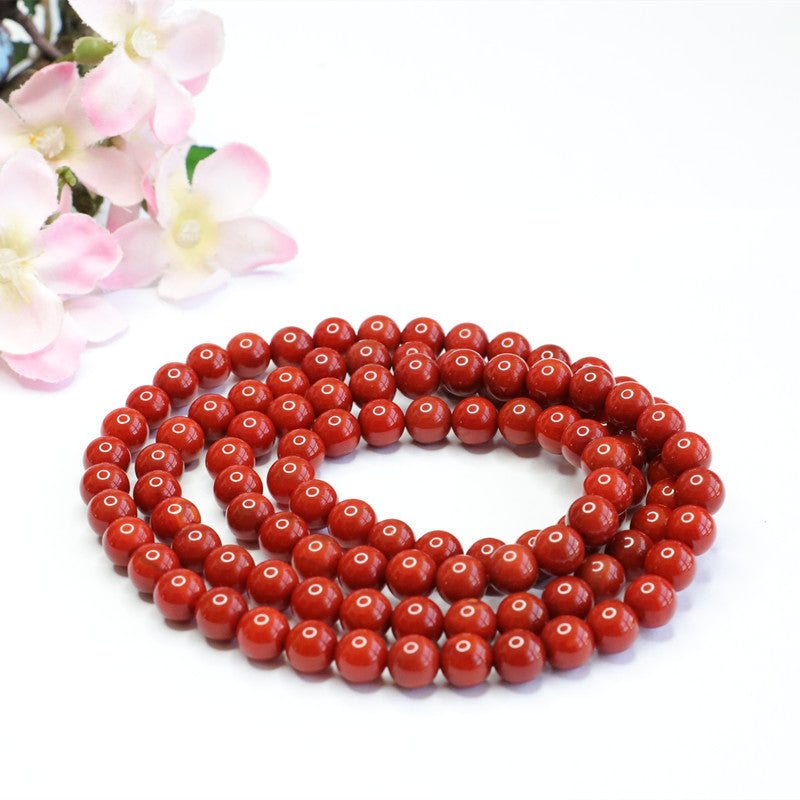Natural Red Agate Buddhist Mala - Rudraksha Mala Jewelry